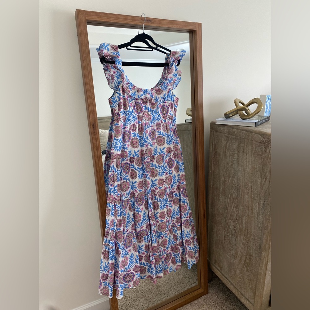 Block Print Ruffle JCrew Dress in new condition